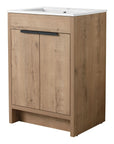Freestanding Bathroom Vanity with Sink & 2 Soft-Close Doors color: Imitative Oak
