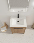 Top view of freestanding 24 inch bathroom vanity with sink, 24" in modern bathroom | Ace Decor