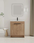 30 inch vanity with sink styled with mirror and faucet, compact freestanding 30" bathroom vanity | Ace Decor