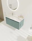 36" sage green floating vanity bathroom 36 inch in styled bathroom view | Ace Decor