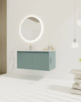 36" sage green floating vanity bathroom 36 inch in modern bathroom scene | Ace Decor