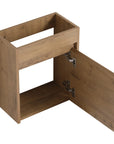 16" single floating bathroom vanity wood cabinet with open door and under-sink storage