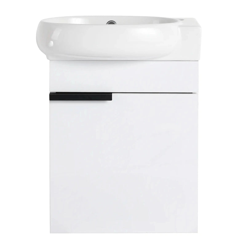 Nara 16'' Compact Vanity with Sink - Gloss White Finish