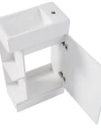 18.6" tiny vanity bathroom cabinet with open door storage, top view | Ace Decor