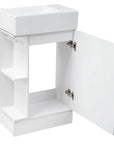 18.6" tiny vanity bathroom cabinet with side shelf and open storage | Ace Decor