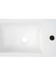 18.6" tiny vanity bathroom integrated sink, top view | Ace Decor