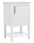 20" white bathroom vanity unit angled front view | Ace Decor