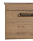 Brookline Series 36" Imitative Oak Freestanding Bathroom Vanity with Ceramic Sink & Metal Legs