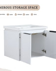 48" vanity with side shelf open cabinet storage with soft-close door detail | Ace Decor