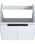 24 inch wall mounted vanity cabinet frame with modern matte black handles detail | Ace Decor