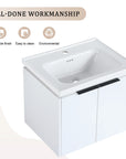 24 inch wall mounted vanity with ceramic basin showing durable craftsmanship design | Ace Decor