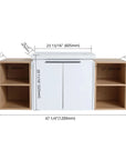 48" vanity with side shelf product size diagram for wall-mounted bathroom installation | Ace Decor