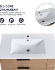 30" small bathroom vanity with drawers featuring stain-resistant resin sink and smooth countertop surface | Ace Decor