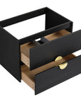 23" Wall-Mounted Bathroom Sink and Vanity with Gold Handle & Storage Drawers