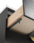 23" Wall-Mounted Bathroom Sink and Vanity with Gold Handle & Storage Drawers