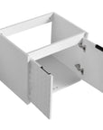 24"–48" White Wall-Mounted Bathroom Vanity with Drop-Shaped Resin Sink & Soft-Close Doors