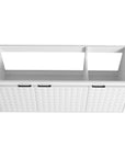 24"–48" White Wall-Mounted Bathroom Vanity with Drop-Shaped Resin Sink & Soft-Close Doors
