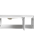 24"–48" White Wall-Mounted Bathroom Vanity with Drop-Shaped Resin Sink & Soft-Close Doors