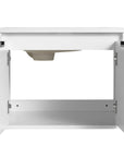 24"–48" White Wall-Mounted Bathroom Vanity with Drop-Shaped Resin Sink & Soft-Close Doors