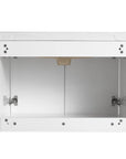 24” or 28” White Wall-Mounted Bathroom Vanity with Soft Close Doors & Ceramic Sink