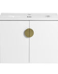 24” or 28” White Wall-Mounted Bathroom Vanity with Soft Close Doors & Ceramic Sink