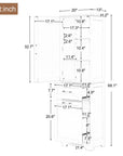 68.1” Tall Bathroom Storage Cabinet in White Dimensions.