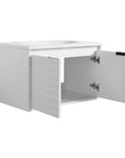 30” Wall-Mounted Bathroom Vanity with Integrated Sink & Soft-Close Doors