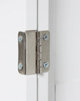 High quality stainless steel hinge of the Valmor White Bathroom Storage Cabinet.
