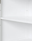 Valmor White 68.1” Tall Bathroom Storage Cabinet with adjustable shelves.