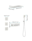 Cascade 3-Body Spray Rain Shower with Handheld - White