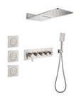 Cascade 3-Body Spray Rain Shower with Handheld - Brushed Nickel