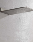 Cascade shower head rainfall function producing wide, full-body coverage spray.