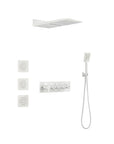 Cascade 3-Body Spray Rain Shower with Handheld - White