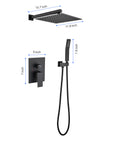 Eclipse Series 12" Wall-Mounted Rain Shower Head - Matte Black Finish