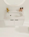 30” Wall-Mounted Bathroom Vanity with Integrated Sink & Soft-Close Doors