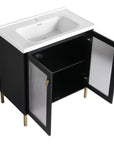 28" Wall-Mounted Bathroom Vanity with Sink - Ideal for Small Spaces size: 32 X 19 | installation: Detached