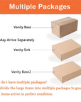 bathroom combo vanities packaged in multiple boxes for safe delivery and installation | Ace Decor