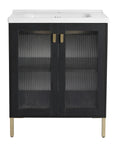 28" freestanding bathroom vanity with sink front view | Ace Decor