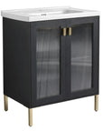 28" freestanding bathroom vanity with sink front angled view | Ace Decor