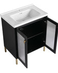 28" Wall-Mounted Bathroom Vanity with Sink - Ideal for Small Spaces size: 28 X 19 | installation: Detached