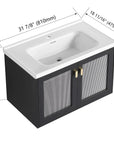 28" Wall-Mounted Bathroom Vanity with Sink - Ideal for Small Spaces size: 32 X 19 | installation: Wall-mounted