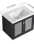 28" Wall-Mounted Bathroom Vanity with Sink - Ideal for Small Spaces size: 28 X 19 | installation: Wall-mounted