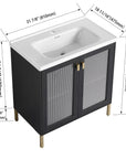 28" Wall-Mounted Bathroom Vanity with Sink - Ideal for Small Spaces size: 32 X 19 | installation: Detached