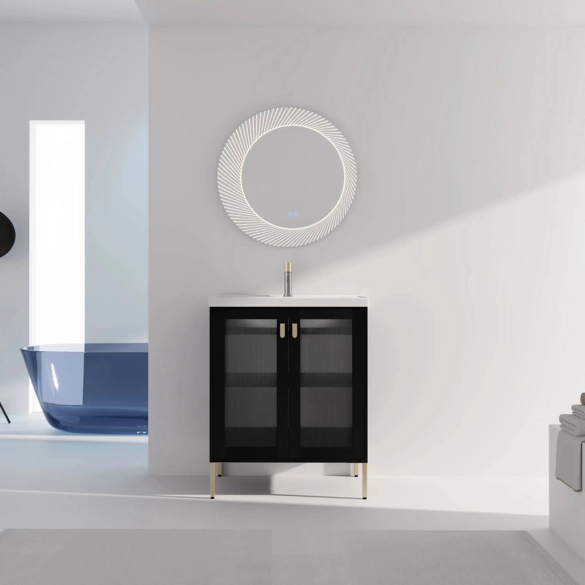 28" Wall-Mounted Bathroom Vanity with Sink - Ideal for Small Spaces size: 28 X 19 | installation: Detached