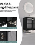 28" Wall-Mounted Bathroom Vanity with Sink - Ideal for Small Spaces size: 32 X 19 | installation: Detached
