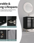 28" freestanding bathroom vanity with sink durability feature graphic | Ace Decor