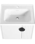 Top view of undermount sink on floating bathroom vanity 24 inch | Ace Decor