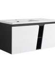 40" wall mounted vanity unit with sink, front angled closed view | Ace Decor