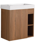 20 inch modern bathroom vanity small shown from angled view highlighting compact cabinet profile | Ace Decor