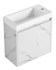 20 inch bathroom vanity with sink angled view with integrated white basin | Ace Decor
